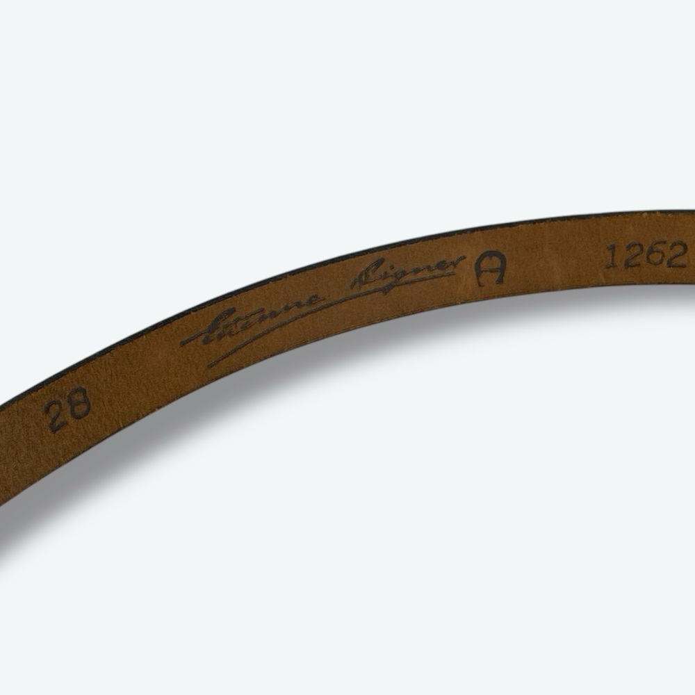 1990s Etienne Aigner Navy Signature Belt - Picture 5 of 5